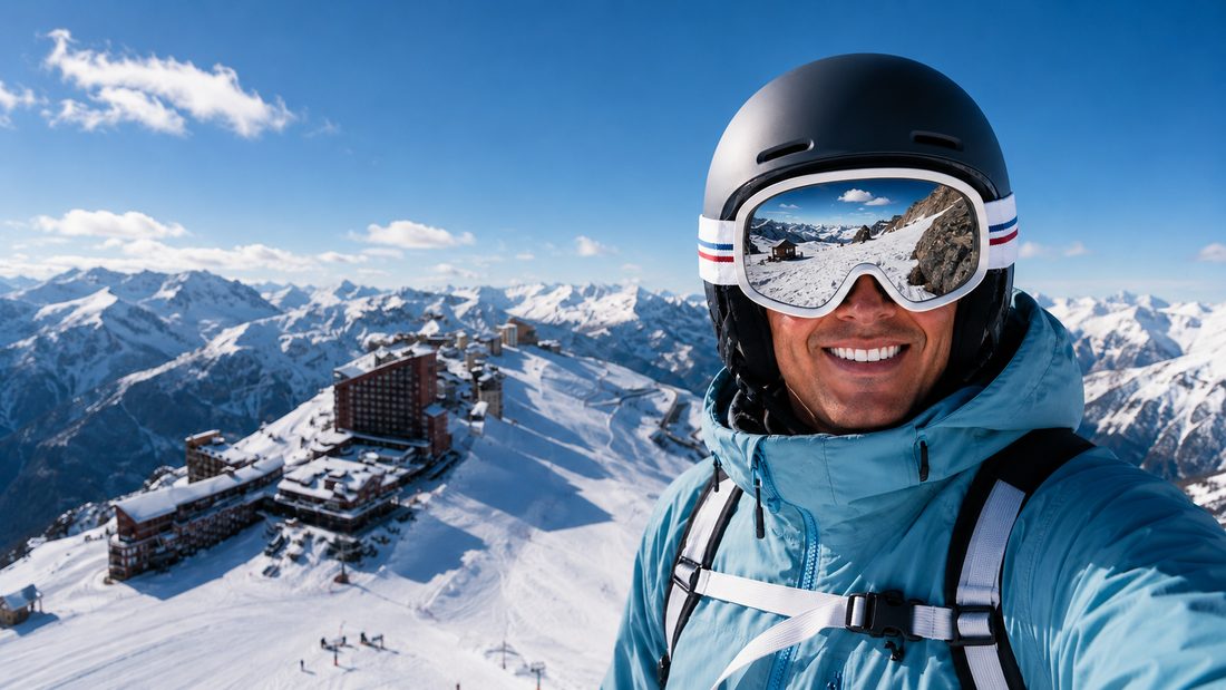 Esquiador em Valle Nevado